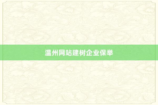 温州网站建树企业保举