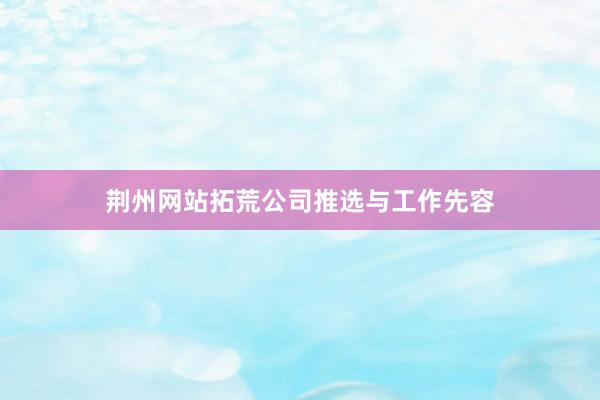 荆州网站拓荒公司推选与工作先容