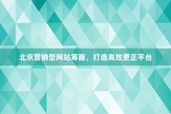 北京营销型网站筹画，打造高效更正平台
