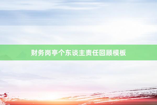 财务岗亭个东谈主责任回顾模板